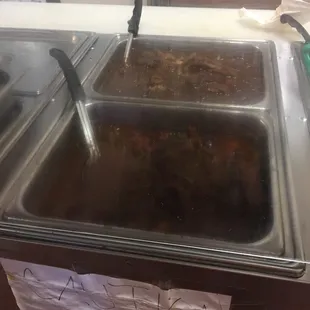 Yummy prepared food in the back