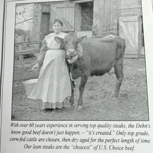From the menu.  This place is OLD.