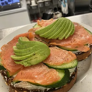 Avocado lox toast