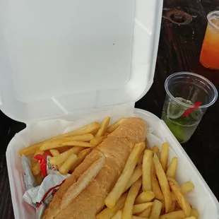Philly cheese steak with fries. $10(cash) $11 (w/card)