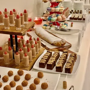 a variety of desserts on a table