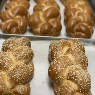 a tray of freshly baked breads