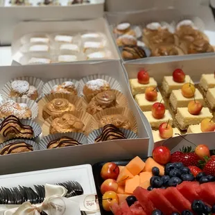 a variety of pastries and desserts