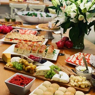 a table full of food