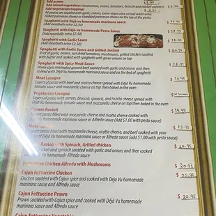 Menu as of visit on Oct. 28, 2024
