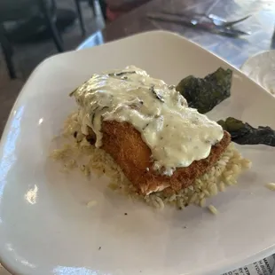 Crab-stuffed salmon