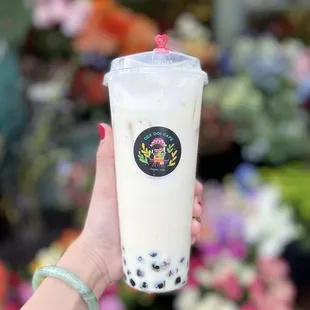 Jasmine Milk Tea with boba