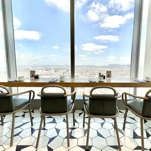Amazing counter seating overlooking the view of LA.