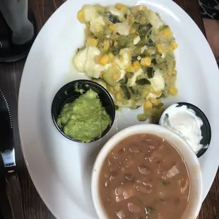 Side of ranchero beans and calabacita