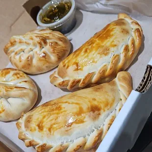 Chicken Empanads and Beef Empanads. Omg amazing