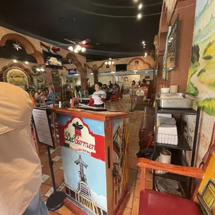 the interior of a mexican restaurant