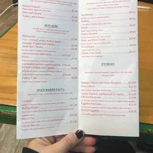 More menu options