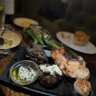 Double Eagle Tasting for Two: 2 filet mignon, lobster tail and scallops