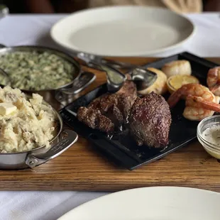 4 entree and two sides and the BEST truffle butter