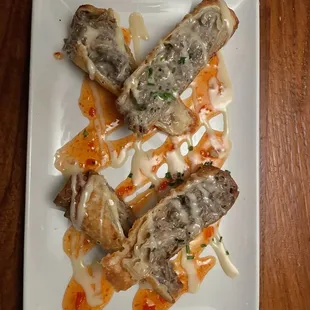 Starter. Cheesesteak Eggrolls.