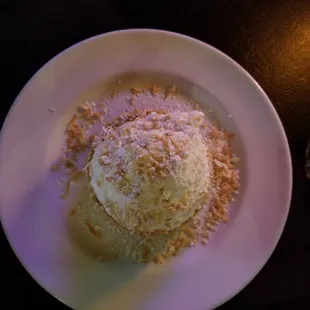 Coconut cream Pie.  View from the top.
