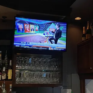Tv action in the lounge and at the bar.