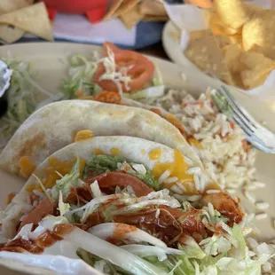 Number 27 Shrimp Tacos with Chipotle Sauce and Number 27 Chicken Tacos with Chipotle