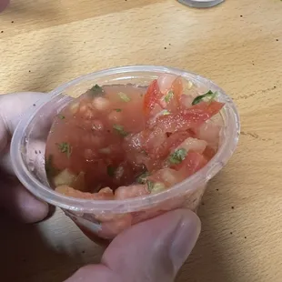 Pico de gallo, had NO FLAVOR!! It was basically diced tomatoes with a drop of cilantro flakes! Worst I&apos;ve ever had