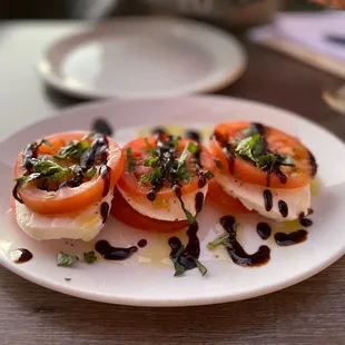 Caprese stack starter.