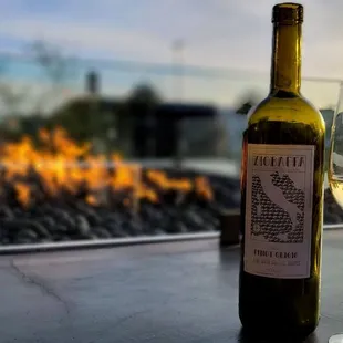 Great wine at a nice fireplace at DelLusso!