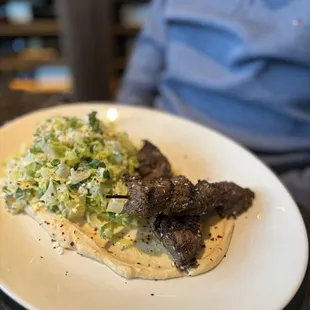Mezze platter with Beef Kabob