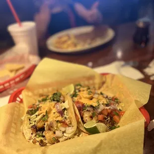 I love the shrimp tacos and my daughter love the Mickey Mouse pancakes