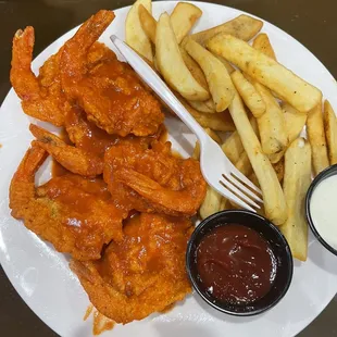 Buffalo breaded shrimp are delicious we love to order them for appetizer so delicious