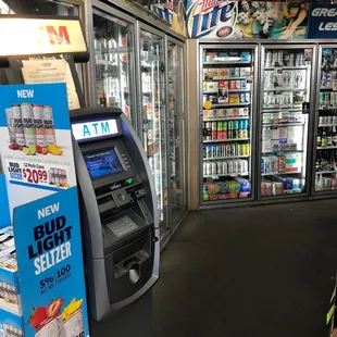 an atm machine in a store