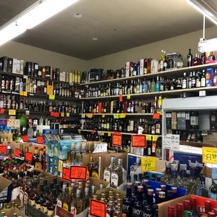 a wide selection of liquor