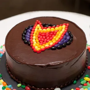 Grooms cake: my husband loves Star Trek and jelly beans and she was able to make the insignia!  Photo by Brooks Whittington
