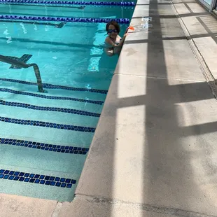 Hanging out by the pool with my kiddo