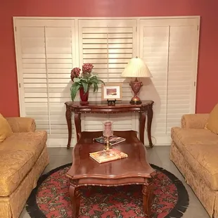 Lovely lounge in the women's restroom