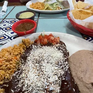 Our food Mole Enchiladas