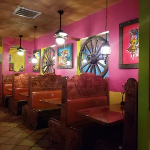 a brightly colored restaurant