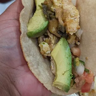 Fresh corn tortillas to put everything in