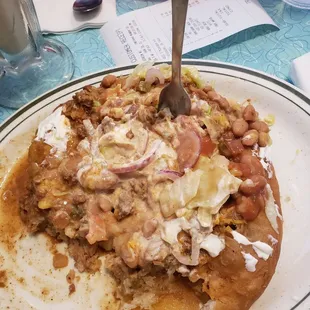 Tahlequah Taco has some of the best frybread, compared to other's I have had. The hubby forgot to remind me no onions.