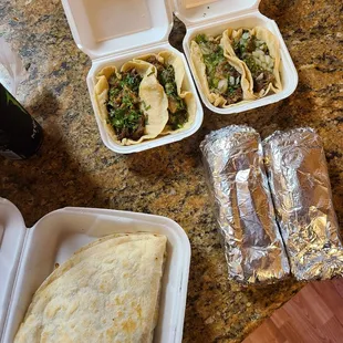 Lengua tacos, chicken quesadillas, and carne asada burritos.. and they don&apos;t skimp on the meat like other places.
