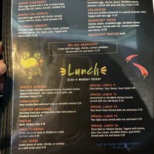 menu