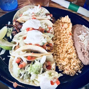 Street tacos ( 2 Al Pastor, 1 Chicken, 1 Pork)