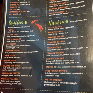 the menu