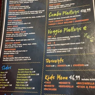 the menu