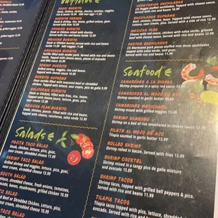 the menu