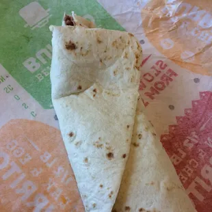 Plain bean burrito with Guac