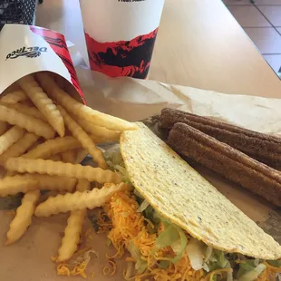 Del Taco and a churro - yum!