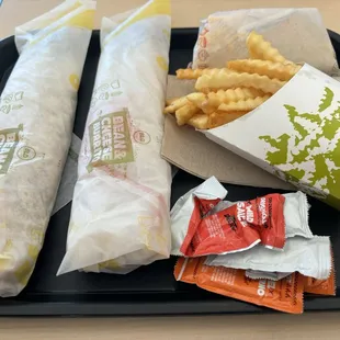 BOGO Bean &amp; Cheese Burrito, fries and Snack taco