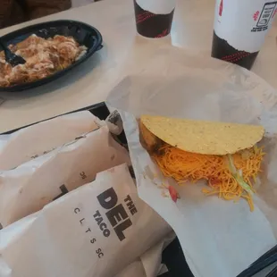 4 Tacos + Two Tamales with Medium Drinks.