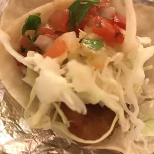 Beer Battered Fish Taco with no sauce included
