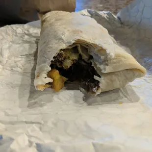 Triple meat burrito