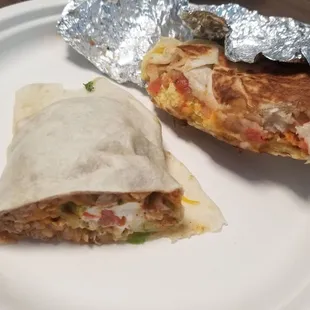 Egg n cheese toasted wrap. 8 layer veggie burrito